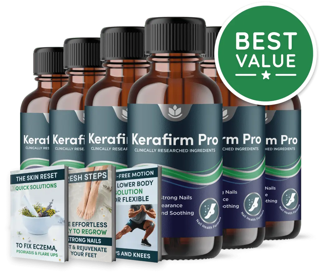 KeraFirm Pro 6 bottle package with 3 free bonus books - best value